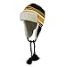 Contrast Jacquard Striped Knit Ski Hat - Black Gold OSFM