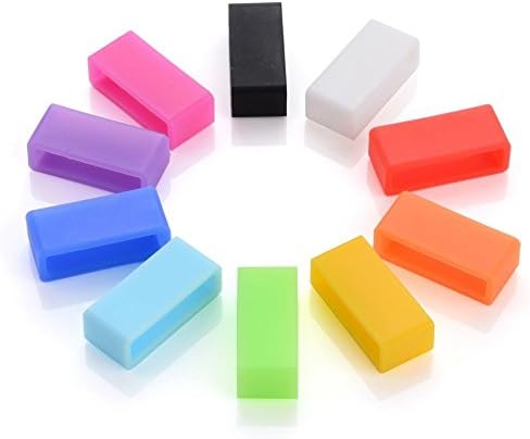 shanyue 10pcs Multicolor Replacement Silicon Fastener Ring for Fitbit Flex/ Fitbit Charge/ Fitbit Charge HR Wireless Activity Bracelet Sport Wristband - Fix the Clasp Fall Off Problem - (NO Tracker)