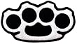 Brass Knuckles Shape Embroidered Patch Iron-On Biker Applique Emblem