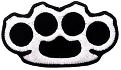 Brass Knuckles Shape Embroidered Patch Iron-On Biker Applique Emblem