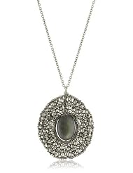 Dana Kellin Textural Labradorite and Pyrite Oval Pendant Necklace