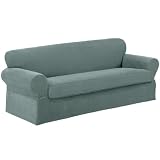 maytex slipcovers-Maytex Braxton Stretch 2-Piece Slipcover Sofa, Blue