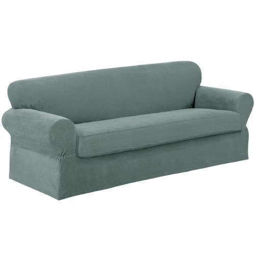 Maytex Braxton Stretch 2-Piece Slipcover Sofa, Blue