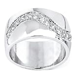 Beautiful Solid Sterling Silver Cubic Zirconia Rhodium Plated Rings