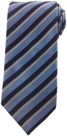 Mens Necktie Multi Blue and Silver Stripe Fashion Tie