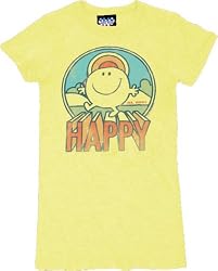 Junk Food Happy Light Yellow Juniors T-shirt Tee