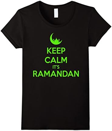 Women's Keep Calm It's Ramadan Eid Mubarak T-shirt Small Black