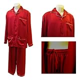 Men's Pajamas: Sirisha Classic Satin Silk, G2, Red