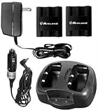 Midland AVP4 Dual Desk Top Charger with 2 Rechargeable Battery Packs, and Vehicle Adapter