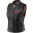 Icon Bombshell Street Angel Women's Leather Street Motorcycle Vest - Black