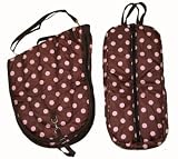 English Horse Saddle Carrier Brown Pink Polka Dots Set