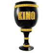 LARGE BLACK GLASS PIMP P I M P CUP GOLD LETTERS "KING"