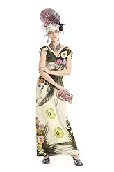 V-neck Lace Plunging Neck Floor Length Floral Print Tank Polyester/Spandex Club Dress/Evening Dress/Prom Dress 