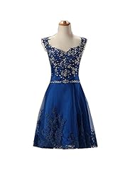 Sweetheart  Applique Tulle Short Bridesmaid Dress  With Rhinestones