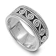 Sterling Silver Plain Rings with Celtic Designs - Sizes: 10-15