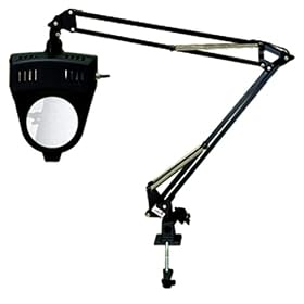 2-in-1 Clamp-On Desk Lamp with 3-Diopter Magnifier Lens - 36 Flex-Arm by SE