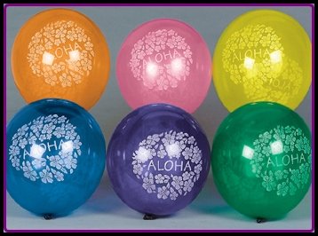 12 LUAU party ALOHA Hibiscus Balloons