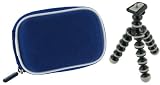 rooCASE 2n1 Nylon Hard Shell (Dark Blue) Case with Memory Foam and Premium Tripod for Nikon Coolpix S60 Digital Camera Burgundy