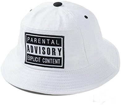 Women's Unisex ADVISORY Letter Cotton Flat Fishing Bucket Hats Sun Caps