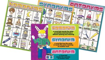 CHART HOMONYMS SYNONYMS ANTONYMS BULDING FUNDAMENTALS SET