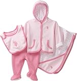 U.S. POLO ASSN. Baby-Girls Newborn Four Piece Pant Gift Set, Pink, 3-6 Months