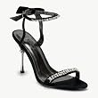 4 Inch Women's Sexy High Heel Sandal Shoe Ankle Strap Sandal With Rhinestones Black