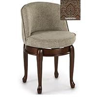 Delmar High Back Swivel Vanity Stool, HIGH BACK, TAPESTRY