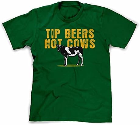 Funhouse Tshirts Men's Tip Beers Not Cows T-Shirt 2XL Green