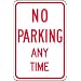 Accuform Signs FRP114RA Engineer Grade Reflective Aluminum Parking Restriction Sign, Legend "NO PARKING ANY TIME", 12" Width x 18" Length x 0.080" Thickness, Red on White