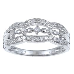 10k White Gold 1/3 TDW Antique Vintage Pave Diamond Ring (G-H, I1-I2)