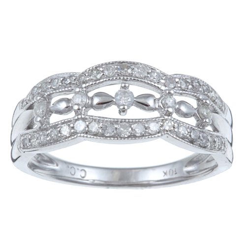1/3 TDW Antique Vintage Pave Diamond Ring in Sterling Silver (G-H, I1-I2)