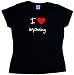 I Love Heart Wyoming Black Ladies T-Shirt