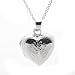Sterling Silver Etched Heart Locket Pendant and Charm with Free Gift Box