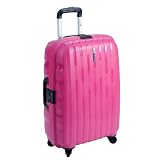 Delsey Luggage Helium Colours Lightweight Hardside 4 Wheel Spinner, Pink, 26 Inch