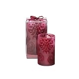 41epWNBQwxL. SL160  Embossed Pillar Holder   Cranberry