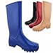 Women's Quilted Knee High Waterproof Riding Rain Boots TRENDS SNJ SHOES