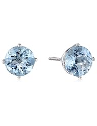14k Gold Round Birthstone 4-Prong Solitaire Studs