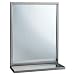 Bobrick 292 Series 304 Stainless Steel Welded Frame Mirror/Shelf Combination, Satin Finish, 18" Width x 30" Height