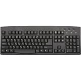 Russian Cyrillic English USB Wired Black Keyboard - Both Languages Vividly Displayed on each Key
