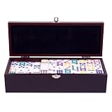 Gamepower Bones Double 15 Domino Set in Decorative Wood Storage Box