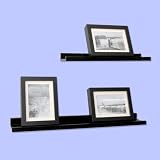 32 x 4'' x 1.35'' Wall Photo Ledge Picture Display Shelf Black by Ennospace
