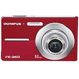 cheap Olympus FE360 8MP Digital Camera with 3x Optical Dual Zoom (Red)