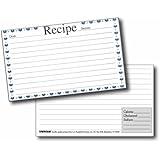 3" X 5" Blue Heart Recipe Cards with Protective Covers