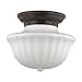 Dutchess 2-Light Large Flush Mount - Aged Brass Finish with White Glass Shade