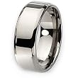 Beveled Edge Polished Titanium Ring (8.0 mm) - Sizes 6-13