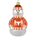 NCAA Texas Longhorns Blown Glass Snowman Ornament
