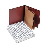 Classification Folder, 2 Dividers, Letter, 10/BX, Red