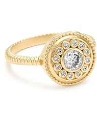 Freida Rothman Belargo Jewelry "Hamptons" Collection Gold Solitaire Nautical Button Ring