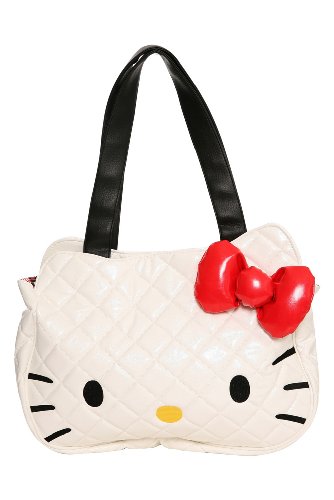 Hello Kitty - White Quilted Head Handbag