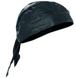 Black Soft Solid Biker/motorcycle Leather Skull Cap